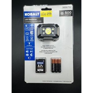 500 Lumens ReChargeable LED Headlamp Brand New Sealed Kobalt Wearable Flashlight